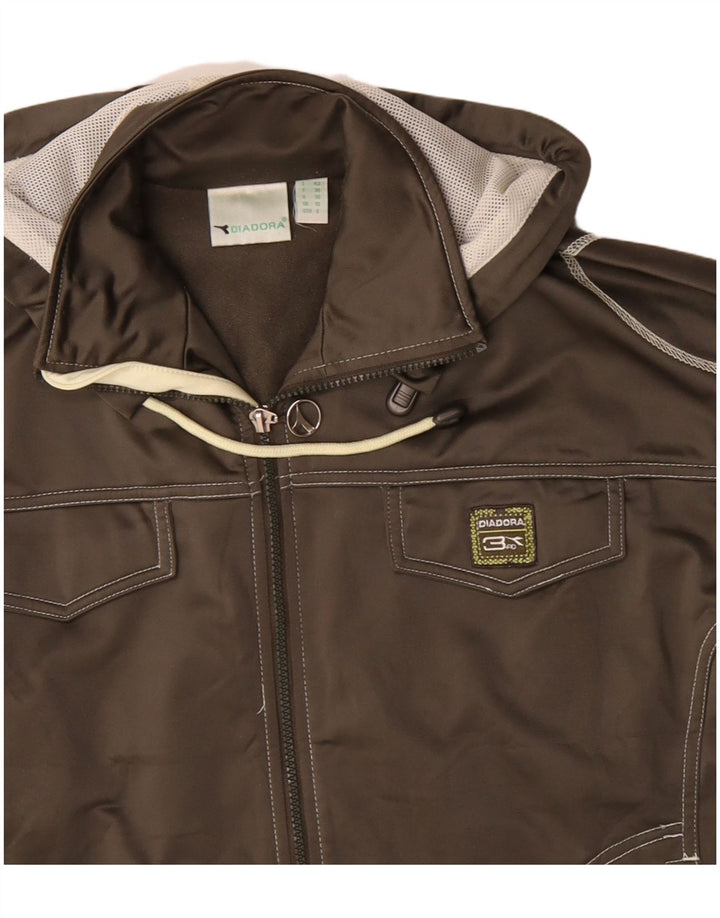 DIADORA Veste de survêtement à capuche surdimensionnée pour femme UK 10 Small Gris