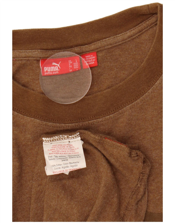Puma T-shirt graphique coupe classique pour homme, grand, marron, coton