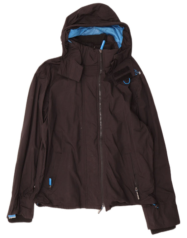 Superdry Veste de pluie à capuche Windcheater Graphic pour homme UK 44 2XL Noir Nylon