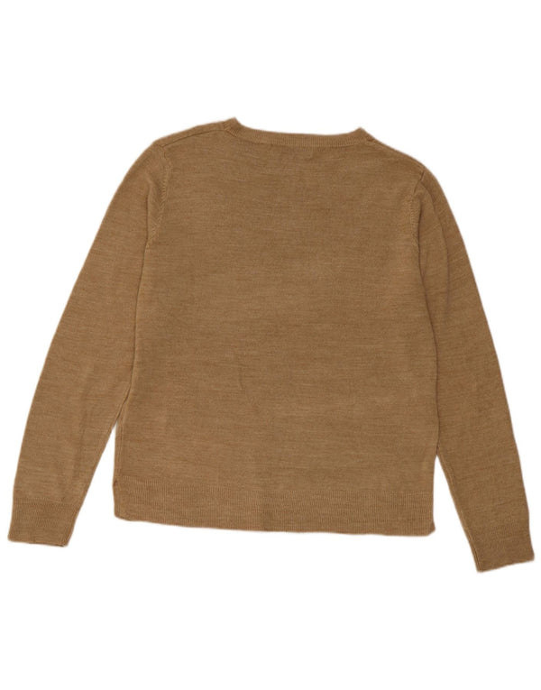 Marks & Spencer Pull col bateau pour femme UK 12 Acrylique beige moyen