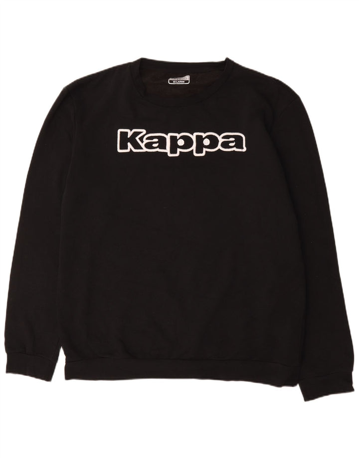 Kappa Sweat-shirt graphique pour homme 2XL en coton noir