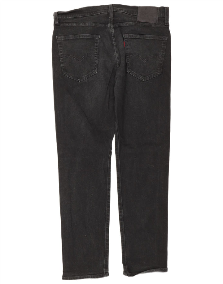 Levi's Mens 502 Tapered Jeans W34 L32 Black Cotton