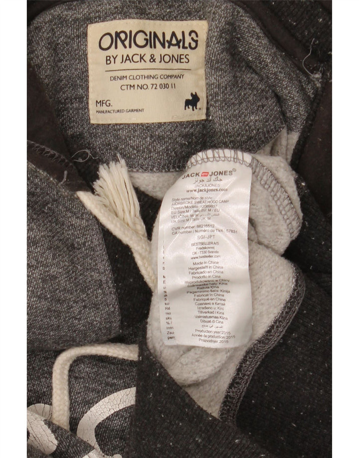 Jack & Jones Pull à Capuche Graphique Homme Gris Moyen Moucheté Polyester