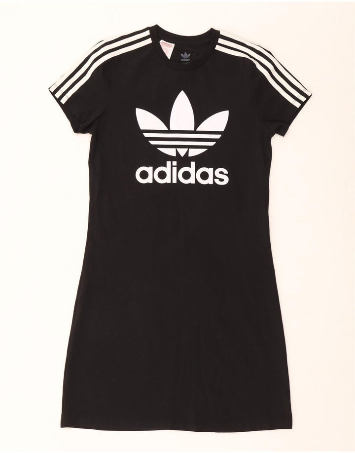 ADIDAS Robe T-Shirt Graphique Fille 14-15 ans Noir Coton