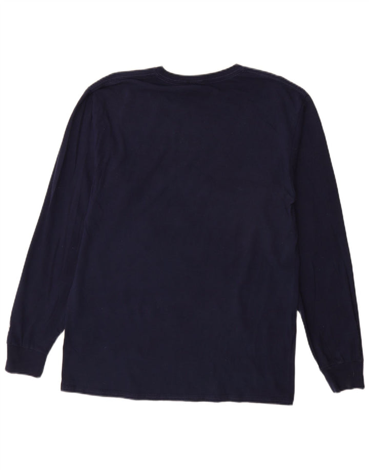 RUSSELL ATHLETIC Haut graphique à manches longues pour hommes UK 38/40 Bleu marine moyen