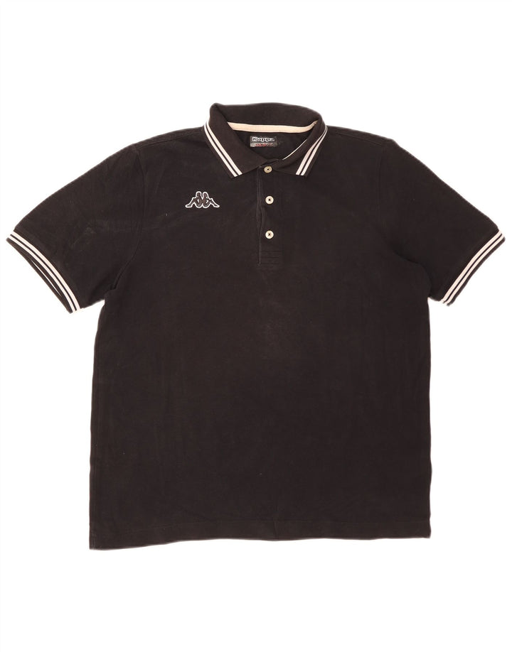 Kappa Polo Homme Coton Rayé Noir Moyen