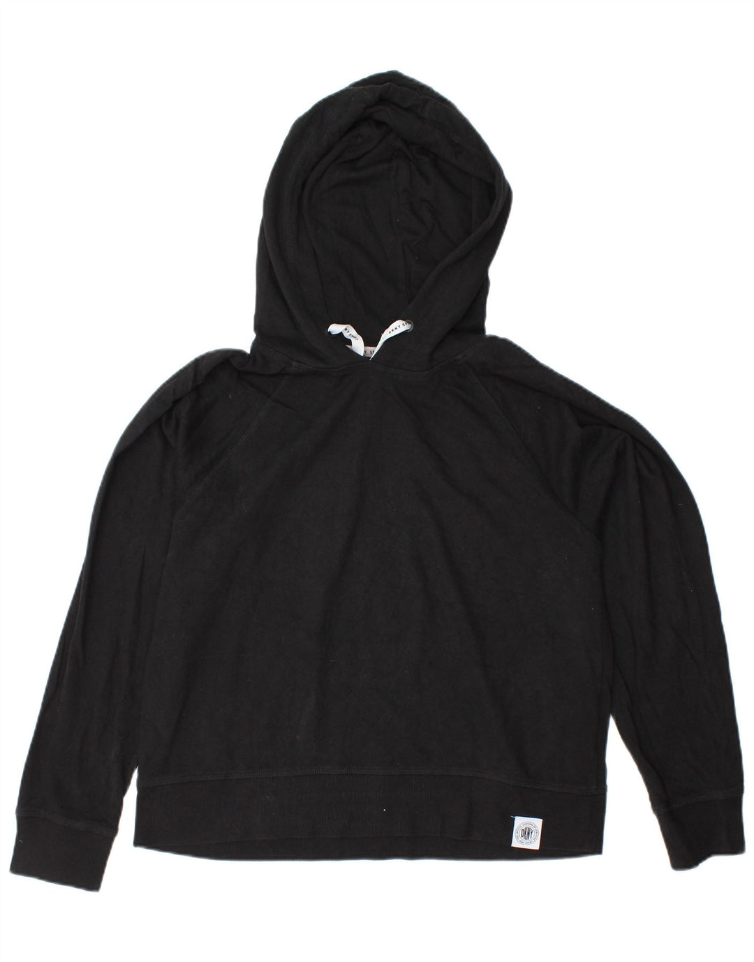 DKNY Pull à capuche pour femme UK 44 en coton noir moyen