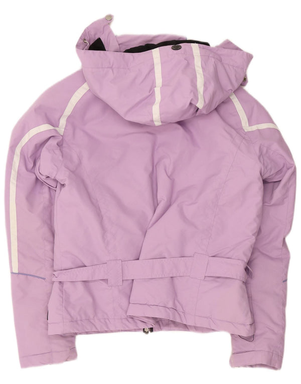 Brugi Veste de ski à capuche pour femme UK 16 Large Violet Colourblock Polyester