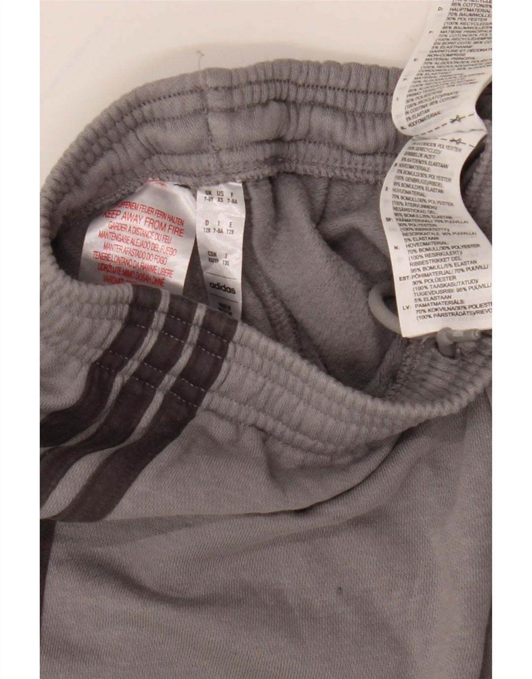 Adidas Pantalon de Survêtement Garçon Joggers 7-8 ans Gris Coton