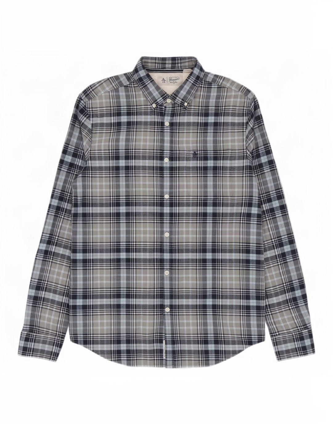 Penguin Chemise en Flanelle Homme Grand Carreau Bleu Coton