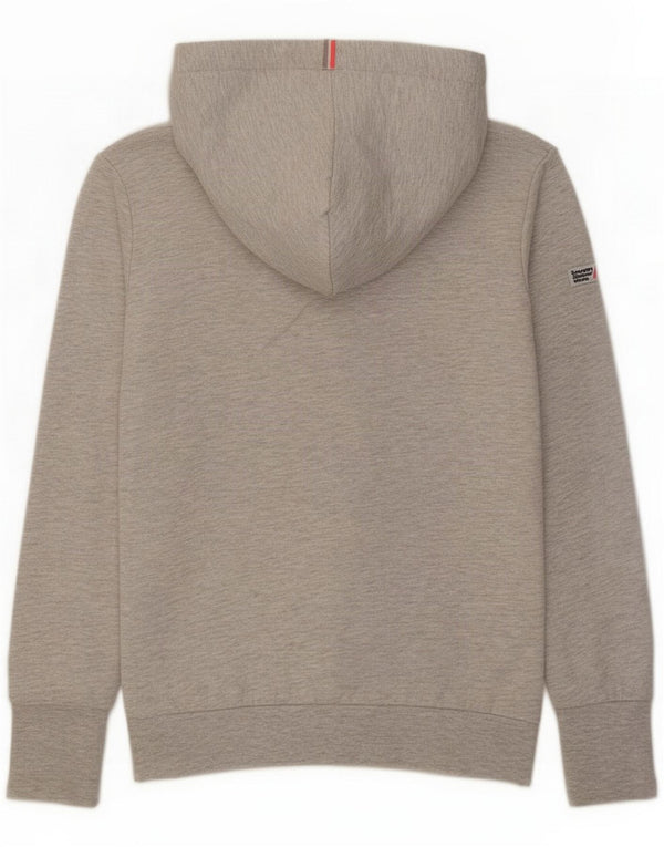 Superdry Pull à capuche zippé pour femme UK 8 Petit coton moucheté gris