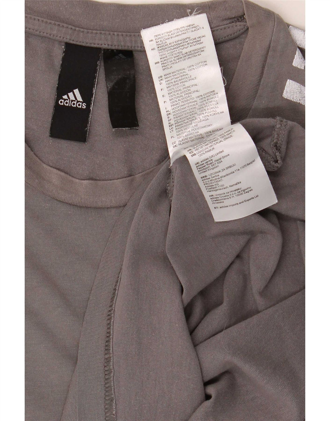 Adidas T-Shirt Homme Gris Moyen Coton