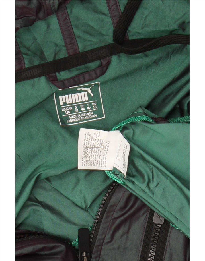 Puma Veste de pluie surdimensionnée à capuche pour femme UK 14 Large Violet Polyamide