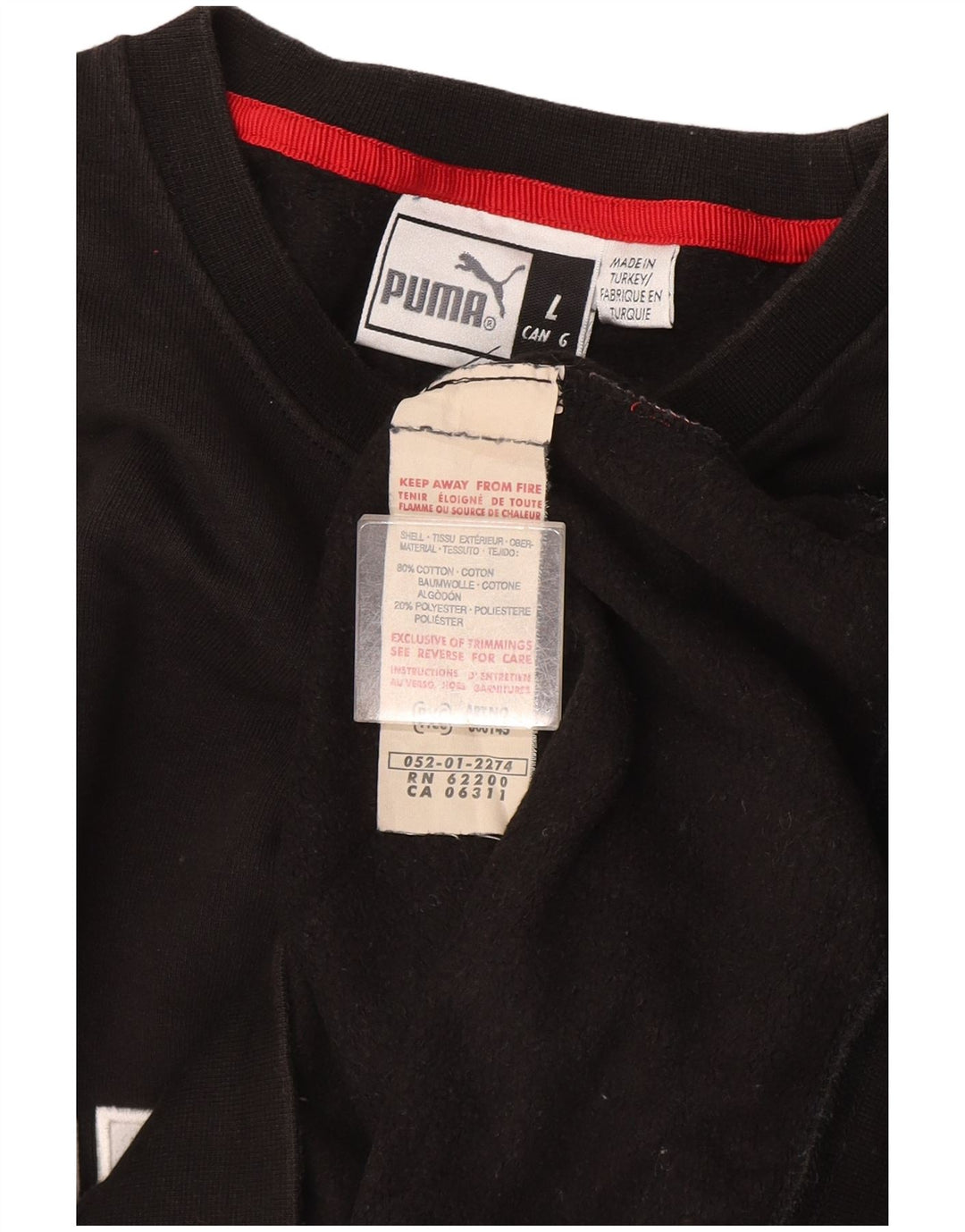 Puma Sweat-shirt graphique pour homme en coton noir Taille L