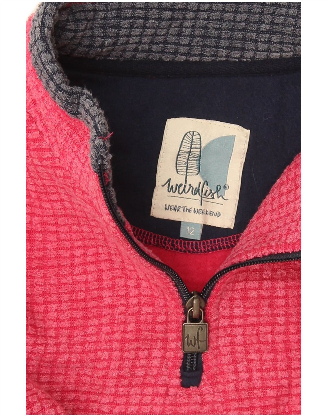 Weird Fish Pull polaire à col zippé pour femme Rouge moyen UK 12