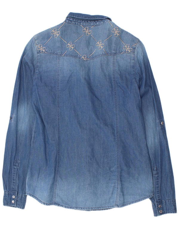 Guess Chemise en jean fille 13-14 ans Bleu Floral Coton