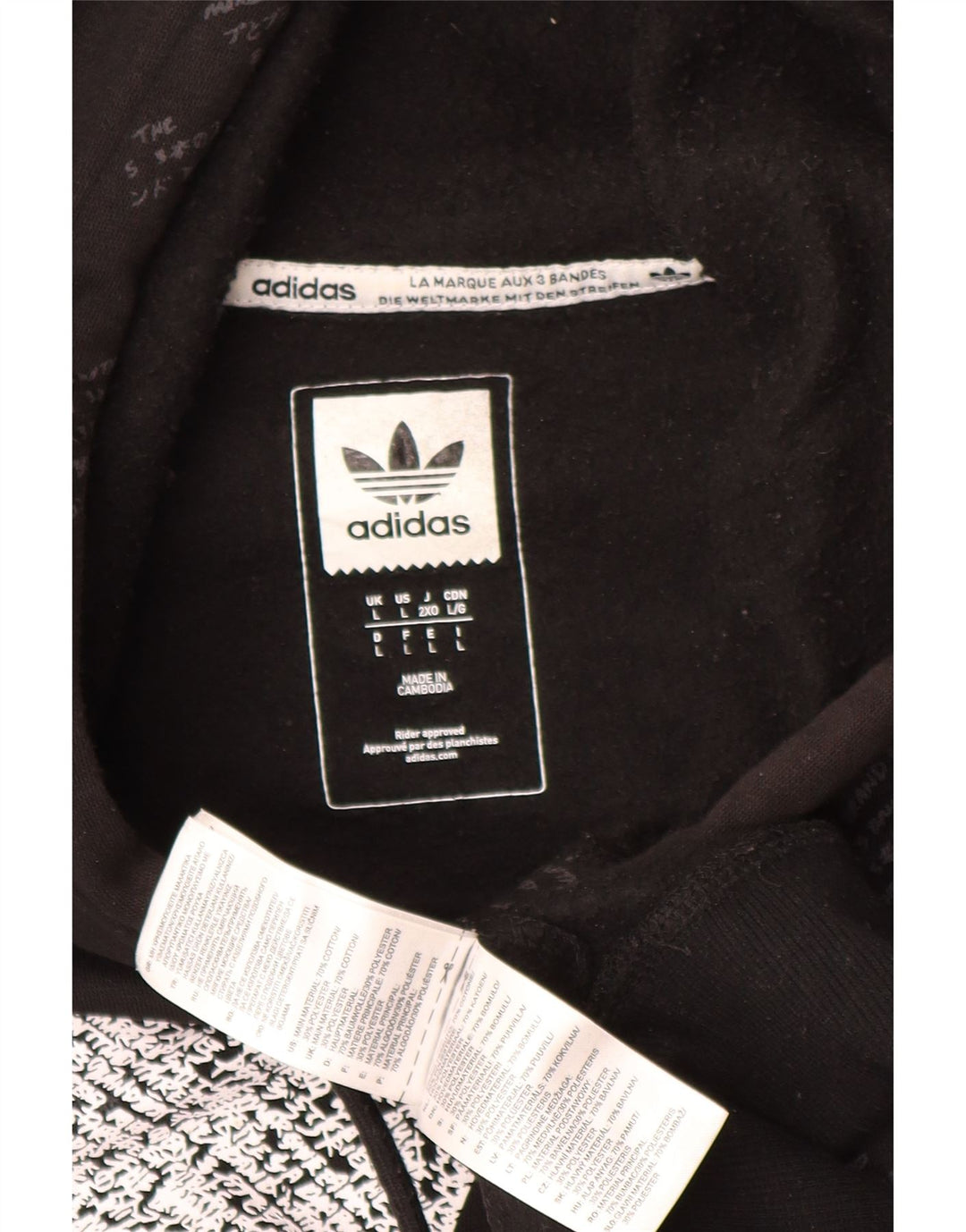 ADIDAS Pull à capuche graphique pour hommes, grand coton camouflage noir