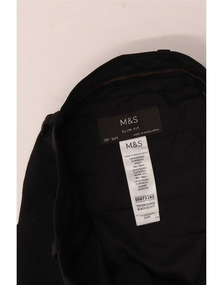 Marks & Spencer Pantalon Chino Coupe Slim Homme W30 L29 Noir Polyester