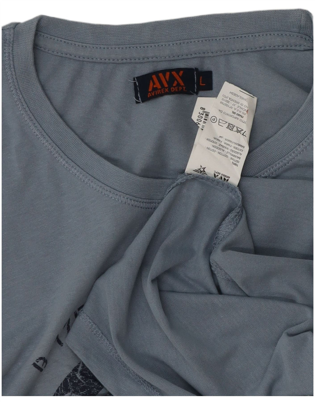 Avirex T-shirt graphique pour homme en coton bleu grand