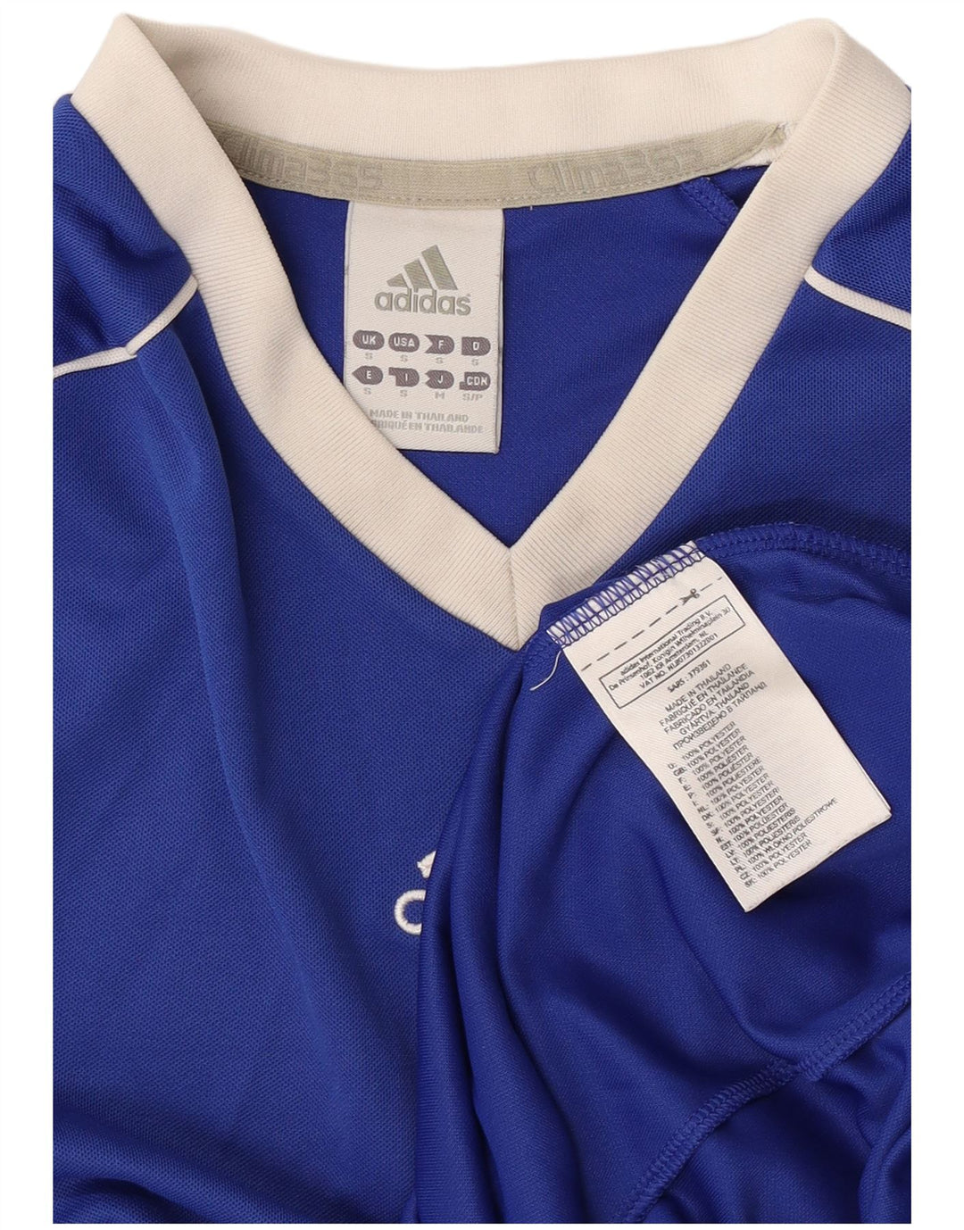 Adidas Hommes Climalite T-Shirt Haut Petit Bleu Colorblock Polyester
