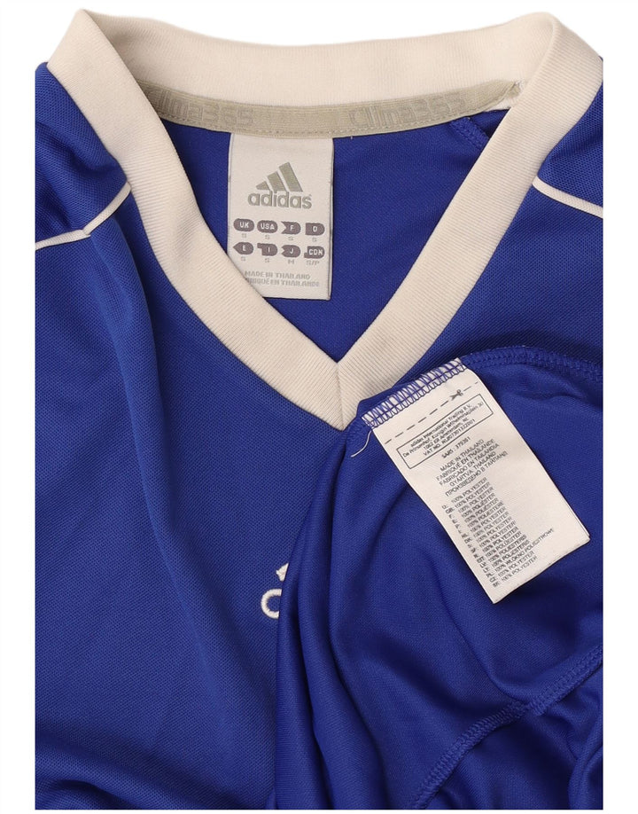 Adidas Hommes Climalite T-Shirt Haut Petit Bleu Colorblock Polyester