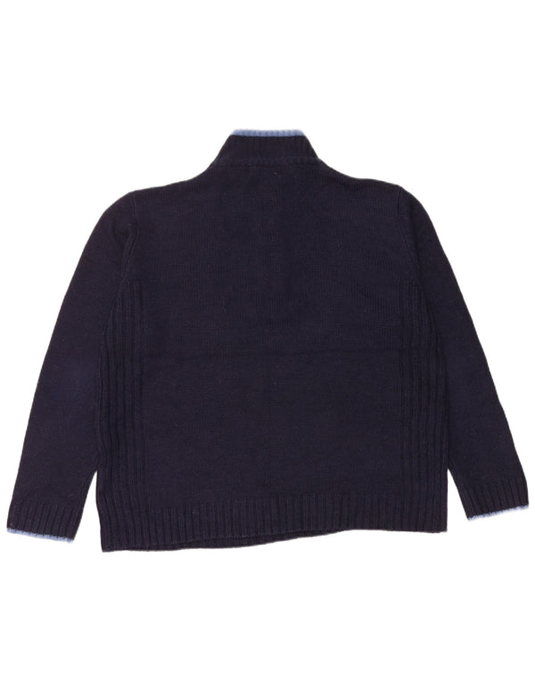 PIERRE CARDIN Pull col zippé pour femme UK 14 Grand Bleu Marine Acrylique