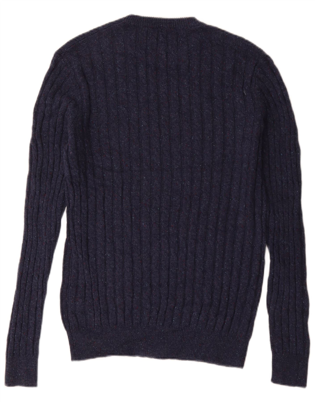 Jack Wolfskin Pull col rond pour homme en laine mouchetée bleu marine