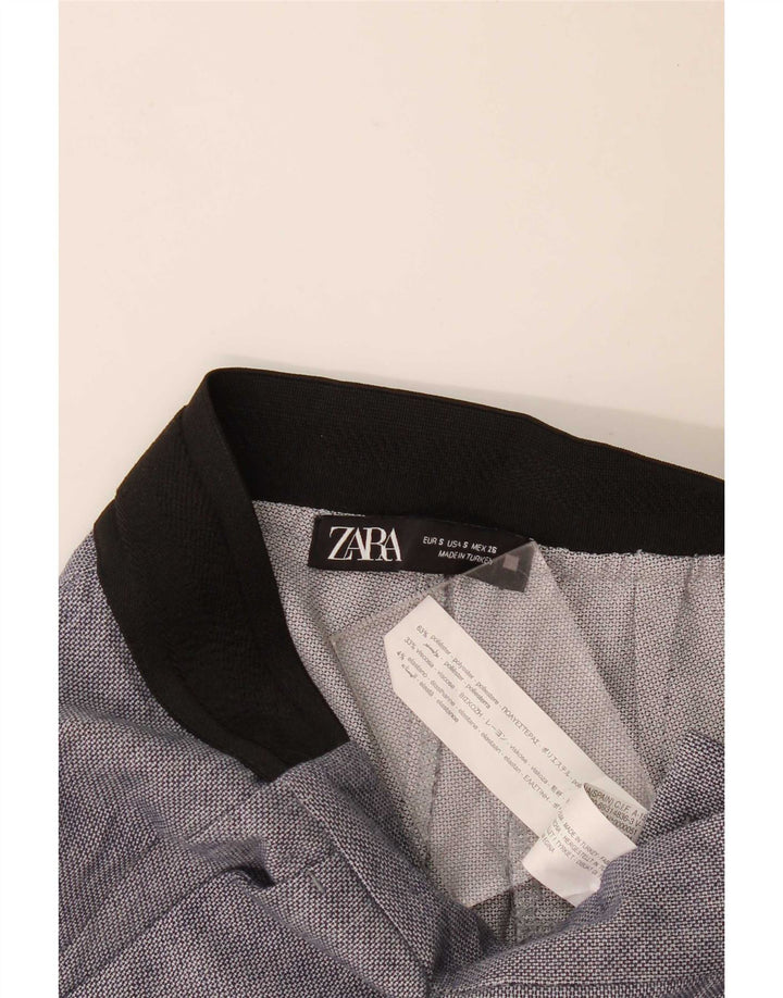 Pantalon Chino Slim Femme Zara Petit W27 L28 Bleu Polyester