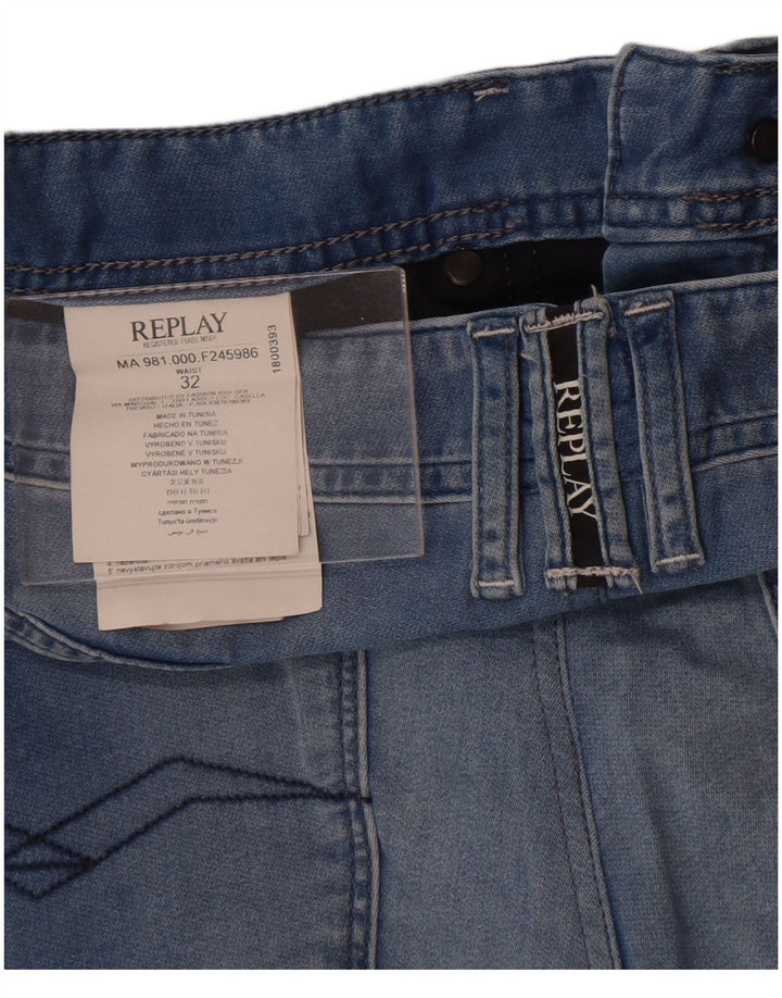 Replay Short en Jean W32 Homme Bleu Moyen Coton