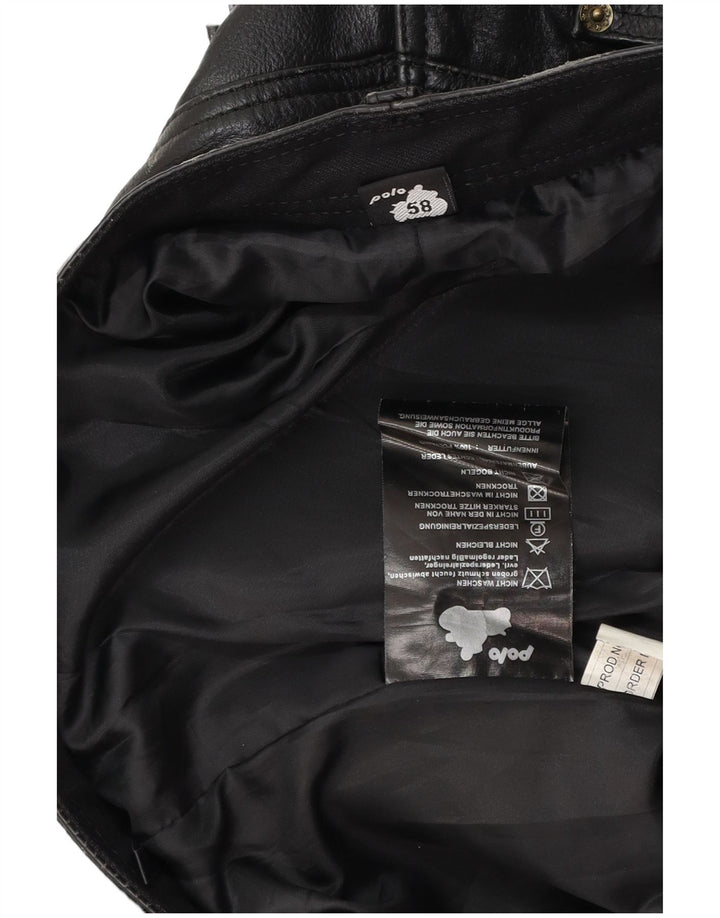 POLO Pantalon Droit Homme En Cuir W38 L31 Cuir Noir