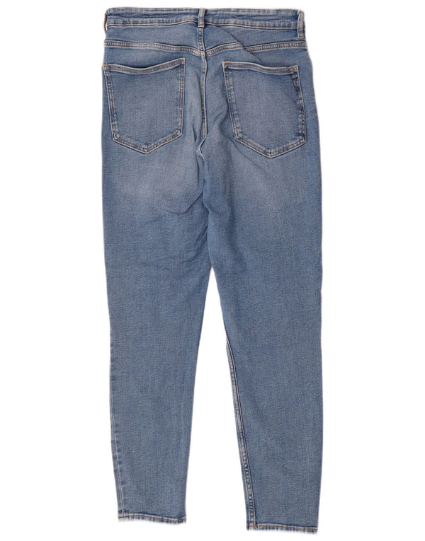Zara Jean skinny taille haute pour femme EU 46 2XL W36 L28 Bleu Coton