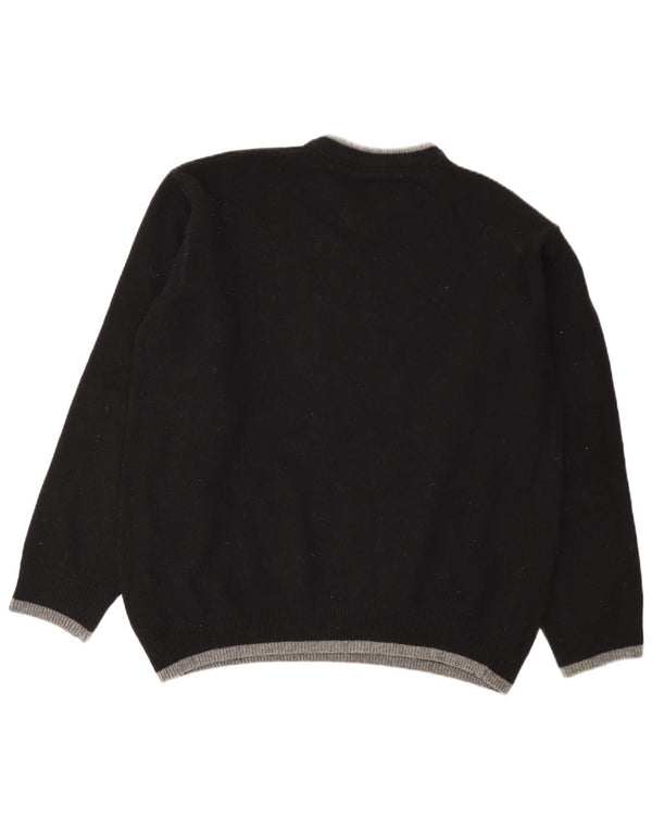 Lee Pull à col en V pour homme 2XL en laine rayée noire