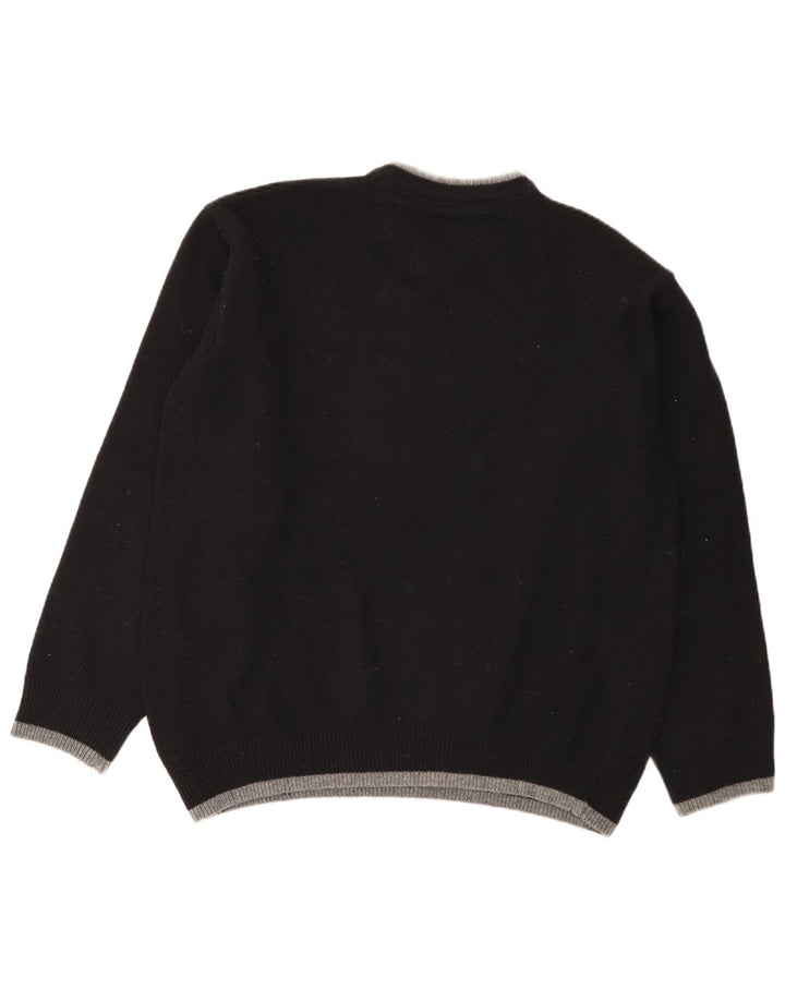 Lee Pull à col en V pour homme 2XL en laine rayée noire