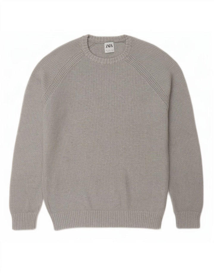Zara Pull ras du cou pour homme, grand gris