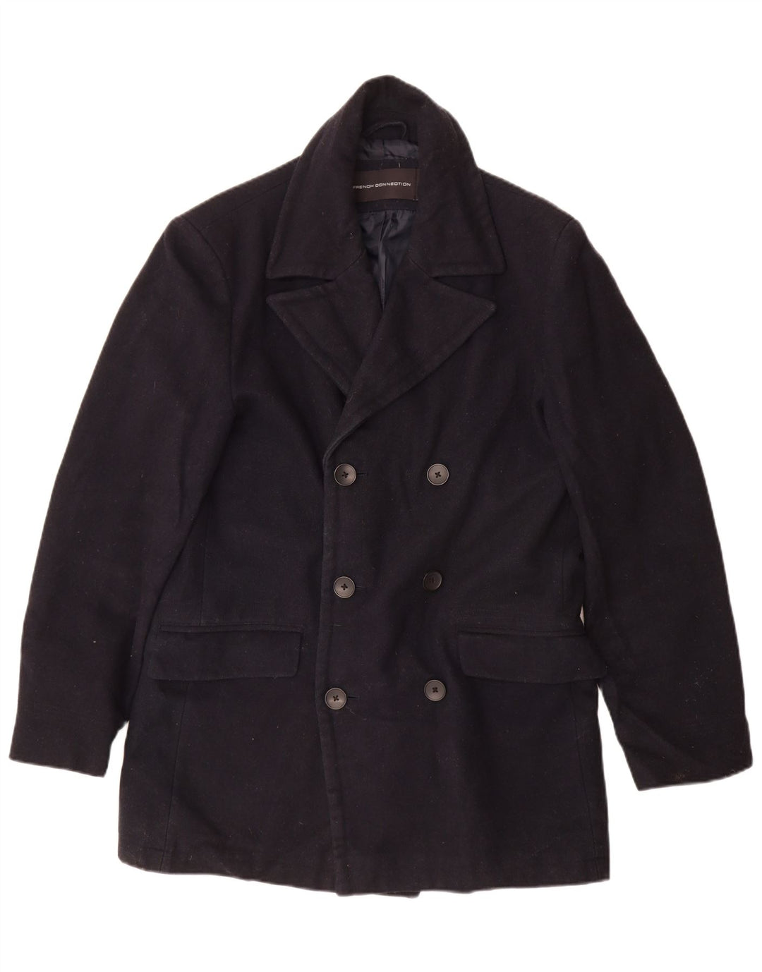 FRENCH CONNECTION Manteau croisé pour homme UK 40 Large Bleu marine
