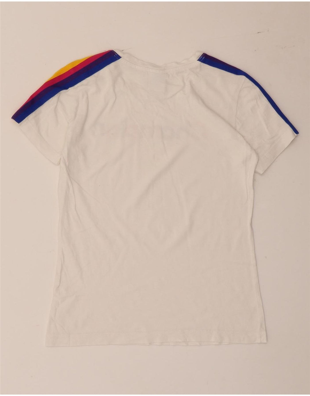 Champion T-Shirt Graphique Femme UK 12 Medium Blanc Rayé