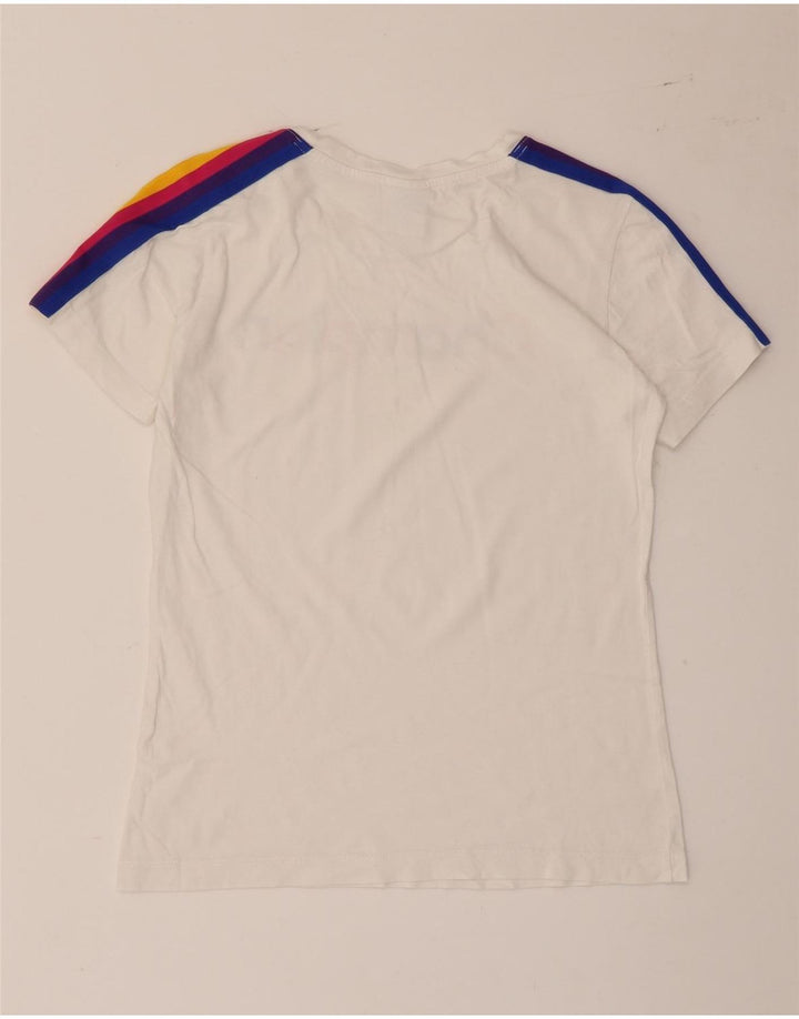 Champion T-Shirt Graphique Femme UK 12 Medium Blanc Rayé