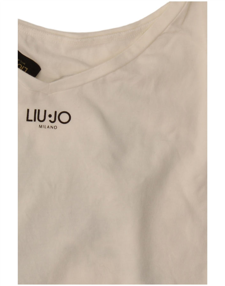 Liu Jo T-shirt graphique pour femme UK 14 Blanc moyen