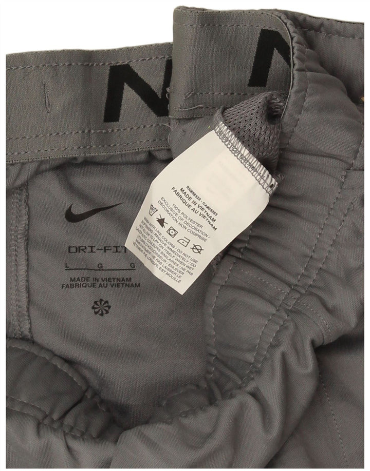Nike Pantalon de survêtement Dri Fit pour homme Pantalon de jogging Large Gris Polyester