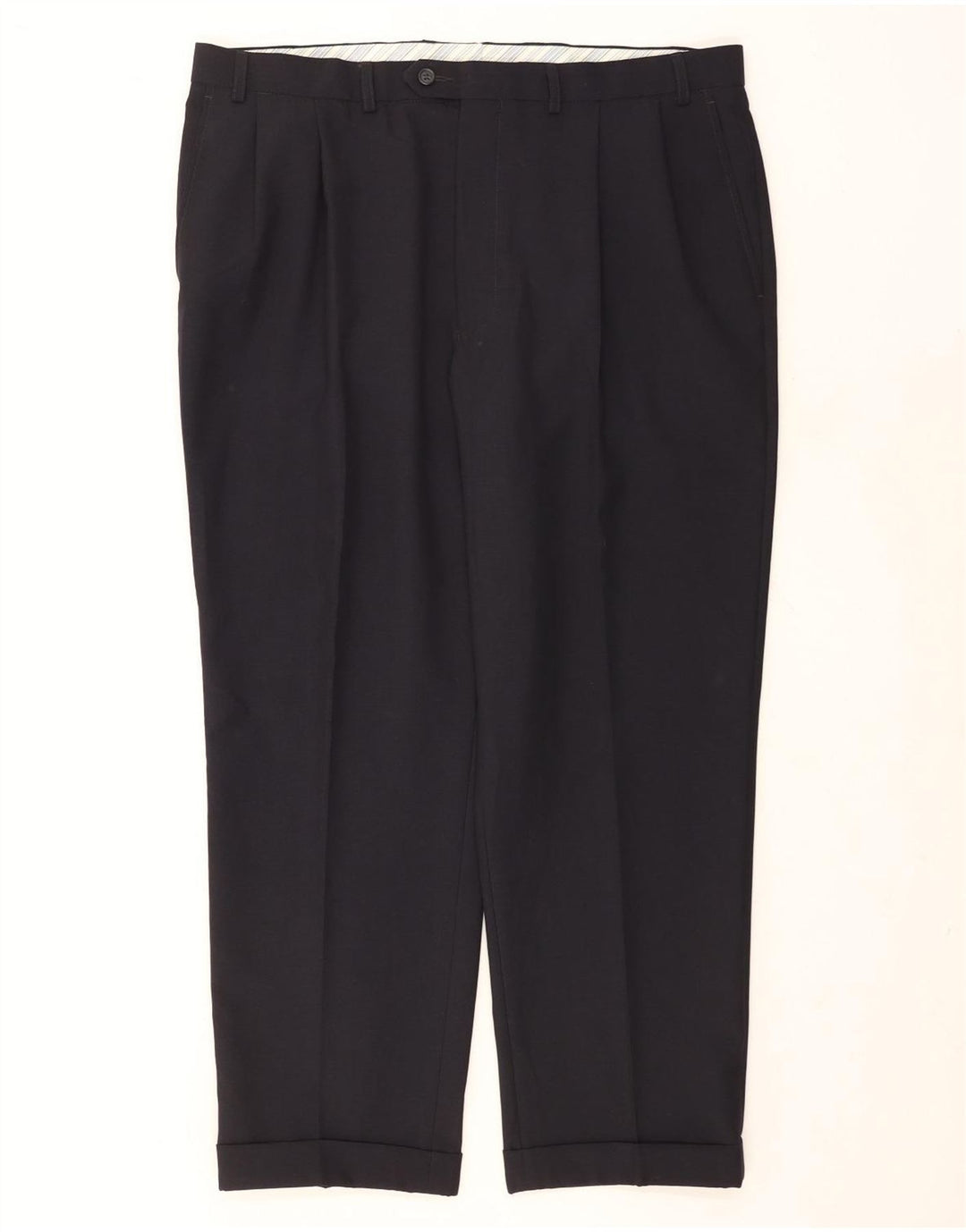Marks & Spencer Pantalon de costume pour homme W40 L29 Bleu marine Polyester