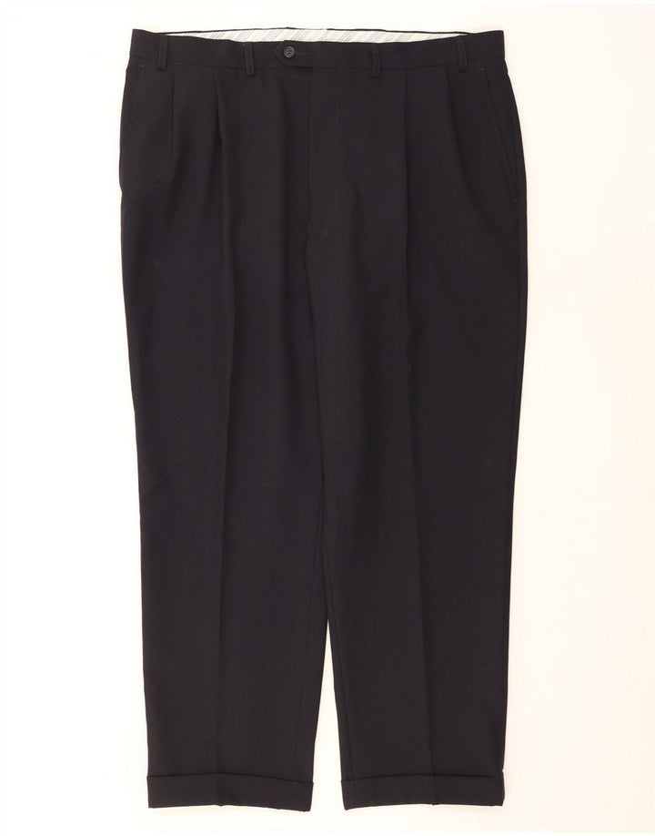 Marks & Spencer Pantalon de costume pour homme W40 L29 Bleu marine Polyester