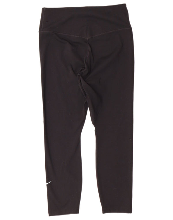 NIKE Womens Dri Fit Capri Leggings UK 8 Small  Black Polyester