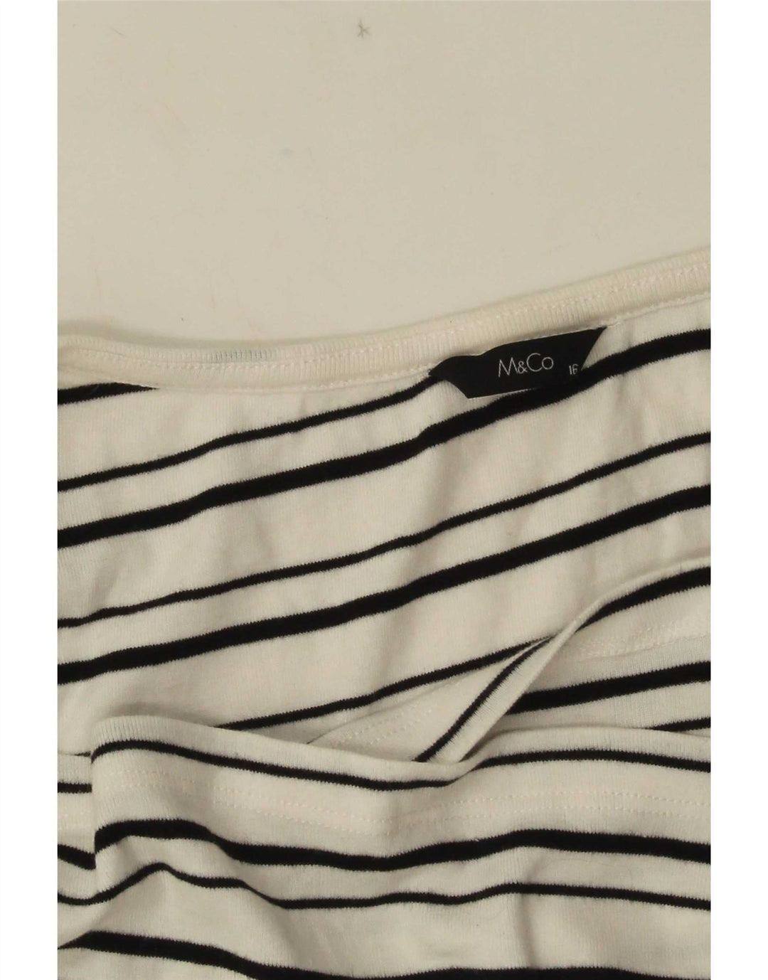 M&Co Débardeur pour femme UK 16 Large Blanc Rayé