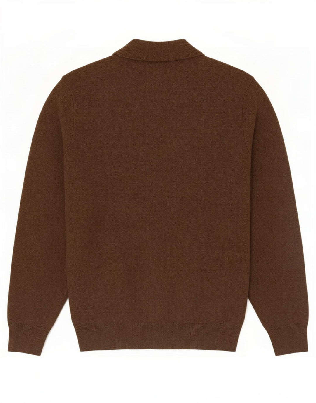 Zara Pull Col Zippé Homme Marron Moyen Coton