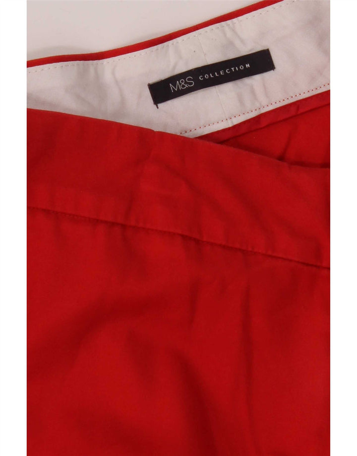 Marks & Spencer Pantalon Capri Droit Femme W34 L22 Rouge