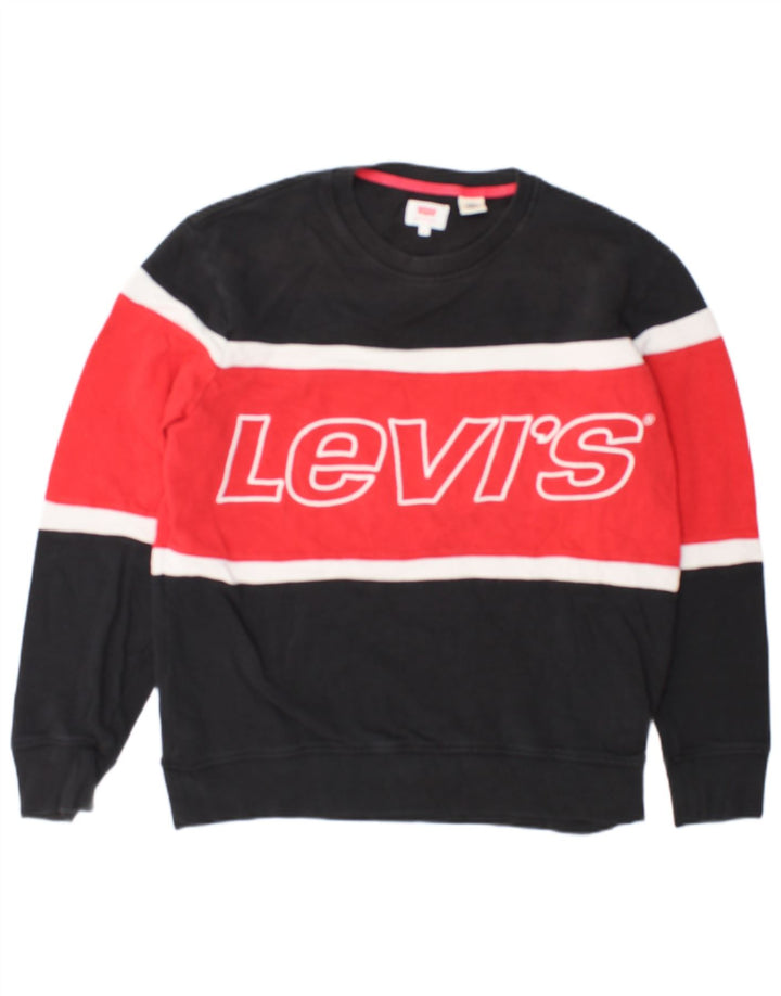 Levi's Sweatshirt Graphic Sweatshirt Jumper Homme Noir Moyen Colorblock Coton