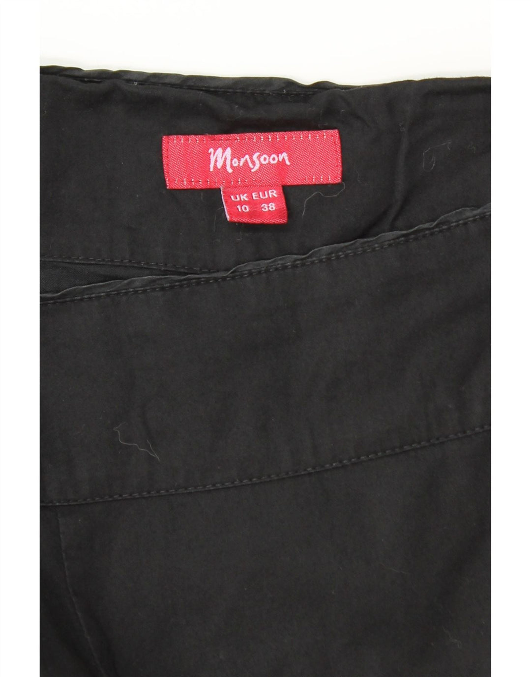 MONSOON Jupe trapèze à motif abstrait pour femme UK 10 Small W30 Coton noir