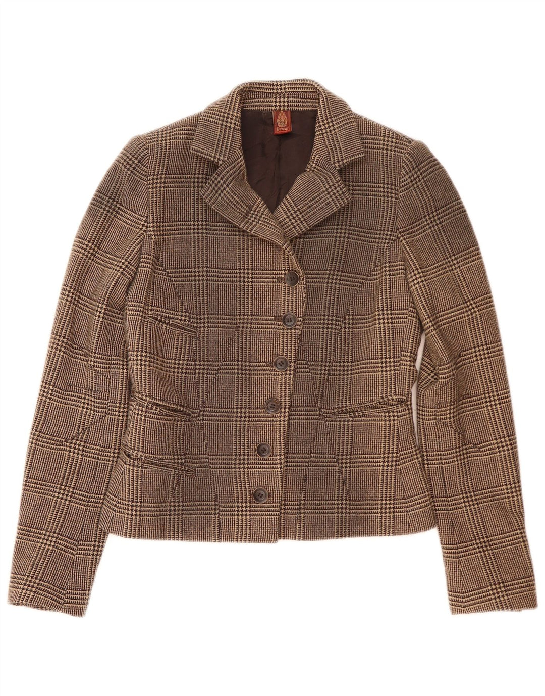 Dondup Veste blazer à 6 boutons pour femme IT 42 en laine pied-de-poule marron moyen
