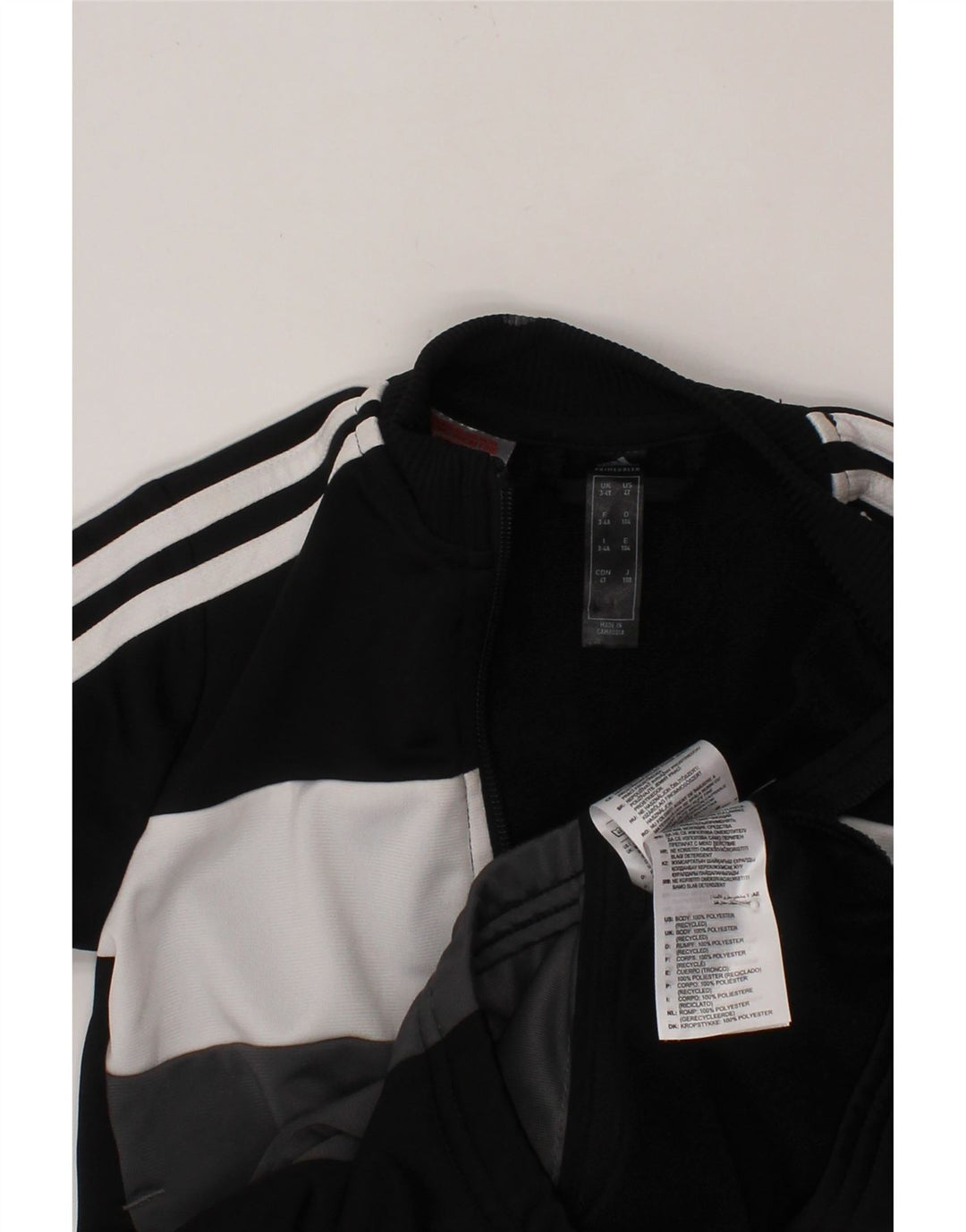 ADIDAS Boys Tracksuit Top Jacket 3-4 Years Multicoloured Colourblock