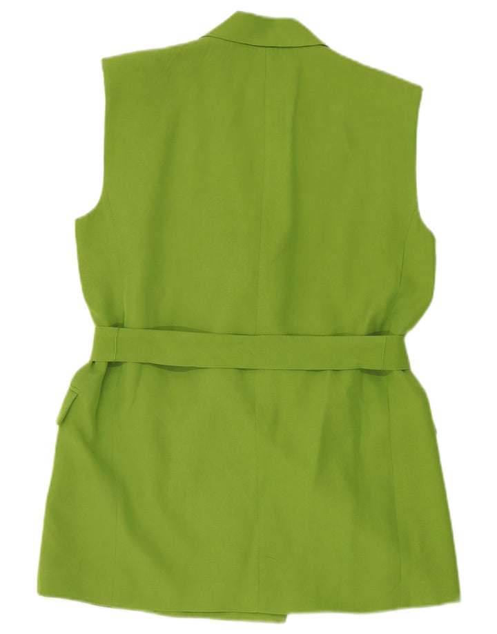 Zara Veste blazer sans manches à double boutonnage pour femme UK 14 Vert moyen